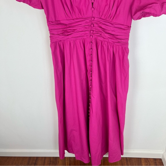 Anthropologie  The Katerina V-Neck Button-Front Midi Dress Size M - Picture 6 of 9